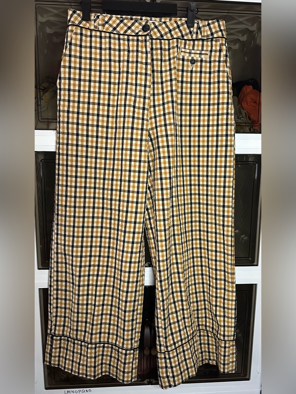 Maeve Checked Chinos in Mustard and Black